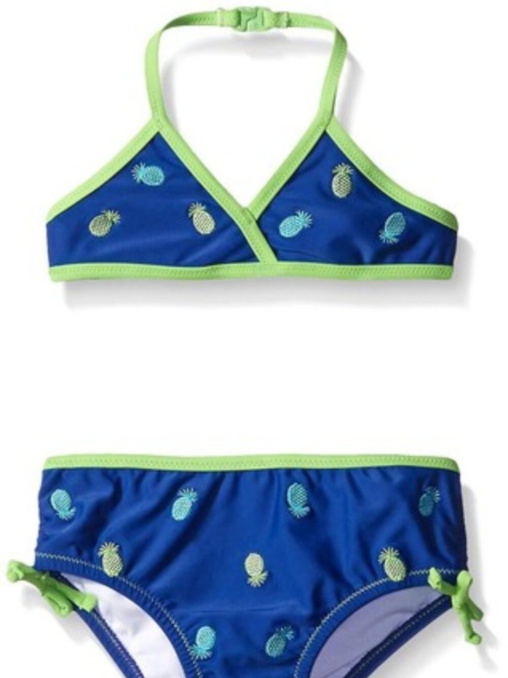 NWT Tommy Bahama Girls Pineapple Embroidered Two Piece Bikini Swimsuit sz 5